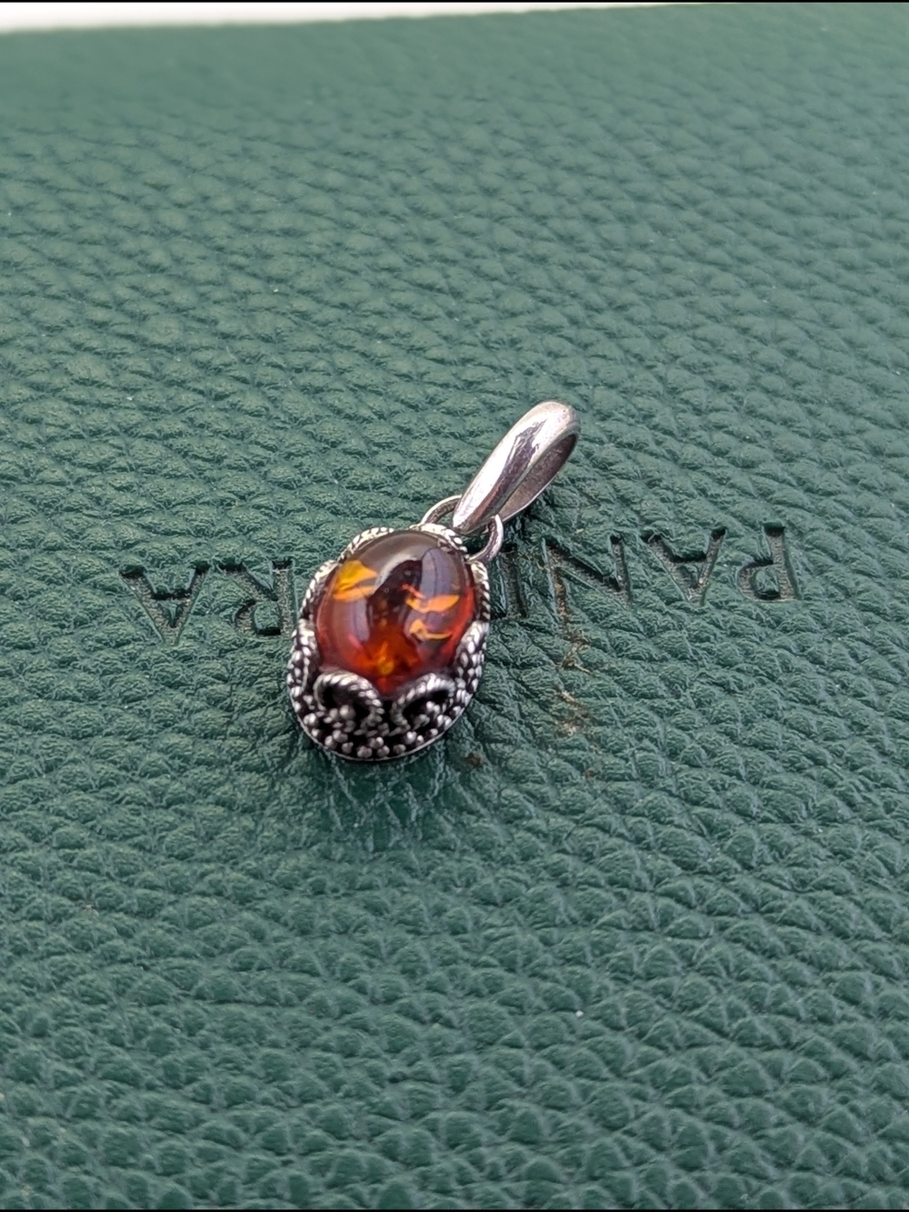✨ Sterling Silver Cognac Natural Amber Pendant ✨